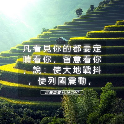 Picture 05 - 以 賽 亞 書 14:16 CUVT - 凡 看 見 你 的 都 要 定 睛 看 你 ， - Bible Verse Picture