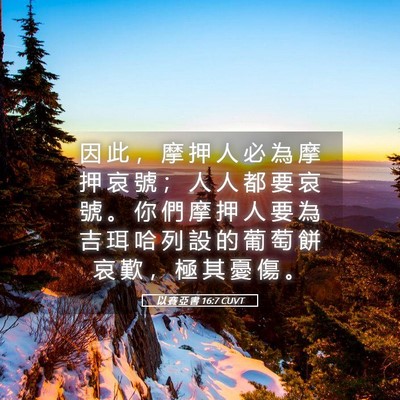 Picture 05 - 以 賽 亞 書 16:7 CUVT - 因 此 ， 摩 押 人 必 為 摩 押 哀 號 - Bible Verse Picture