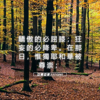 Picture 05 - 以 賽 亞 書 2:17 CUVT - 驕 傲 的 必 屈 膝 ； 狂 妄 的 必 降 - Bible Verse Picture