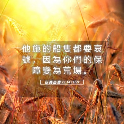 Picture 05 - 以 賽 亞 書 23:14 CUVT - 他 施 的 船 隻 都 要 哀 號 ， 因 為 - Bible Verse Picture