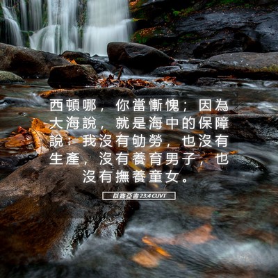 Picture 05 - 以 賽 亞 書 23:4 CUVT - 西 頓 哪 ， 你 當 慚 愧 ； 因 為 大 - Bible Verse Picture