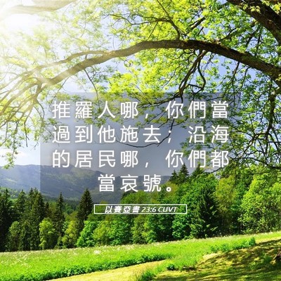 Picture 05 - 以 賽 亞 書 23:6 CUVT - 推 羅 人 哪 ， 你 們 當 過 到 他 施 - Bible Verse Picture