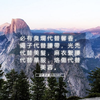 Picture 05 - 以 賽 亞 書 3:24 CUVT - 必 有 臭 爛 代 替 馨 香 ， 繩 子 代 - Bible Verse Picture
