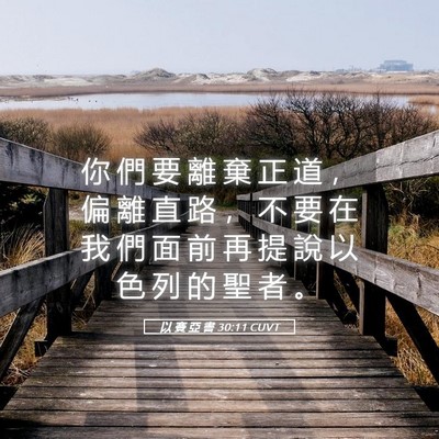 Picture 05 - 以 賽 亞 書 30:11 CUVT - 你 們 要 離 棄 正 道 ， 偏 離 直 路 - Bible Verse Picture