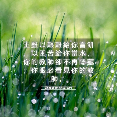 Picture 05 - 以 賽 亞 書 30:20 CUVT - 主 雖 以 艱 難 給 你 當 餅 ， 以 困 - Bible Verse Picture
