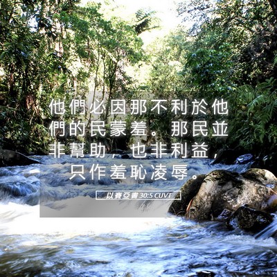 Picture 05 - 以 賽 亞 書 30:5 CUVT - 他 們 必 因 那 不 利 於 他 們 的 民 - Bible Verse Picture