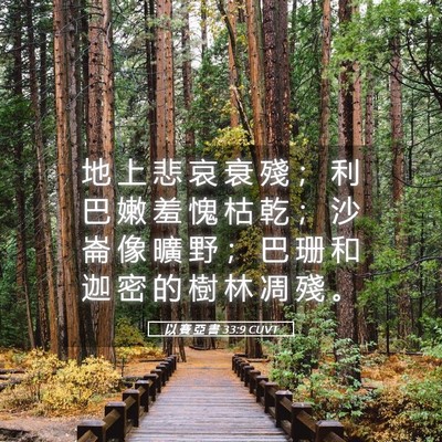 Picture 05 - 以 賽 亞 書 33:9 CUVT - 地 上 悲 哀 衰 殘 ； 利 巴 嫩 羞 愧 - Bible Verse Picture