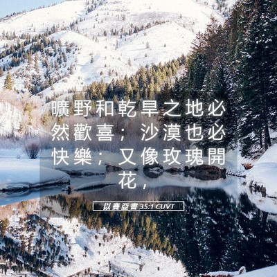 Picture 05 - 以 賽 亞 書 35:1 CUVT - 曠 野 和 乾 旱 之 地 必 然 歡 喜 ； - Bible Verse Picture