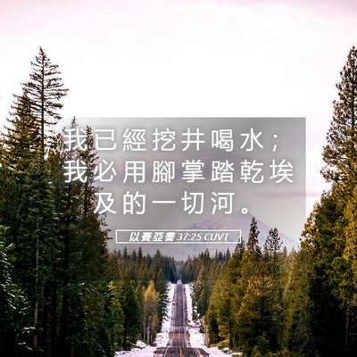 Picture 05 - 以 賽 亞 書 37:25 CUVT - 我 已 經 挖 井 喝 水 ； 我 必 用 腳 - Bible Verse Picture
