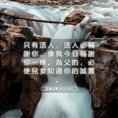 Picture 05 - 以 賽 亞 書 38:19 CUVT - 只 有 活 人 ， 活 人 必 稱 謝 你 ， - Bible Verse Picture