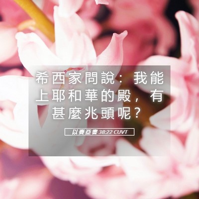 Picture 05 - 以 賽 亞 書 38:22 CUVT - 希 西 家 問 說 ： 我 能 上 耶 和 華 - Bible Verse Picture