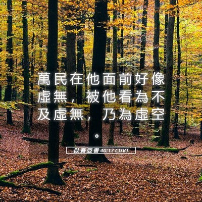 Picture 05 - 以 賽 亞 書 40:17 CUVT - 萬 民 在 他 面 前 好 像 虛 無 ， 被 - Bible Verse Picture