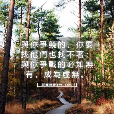 Picture 05 - 以 賽 亞 書 41:12 CUVT - 與 你 爭 競 的 ， 你 要 找 他 們 也 - Bible Verse Picture
