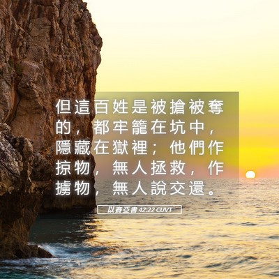 Picture 05 - 以 賽 亞 書 42:22 CUVT - 但 這 百 姓 是 被 搶 被 奪 的 ， 都 - Bible Verse Picture