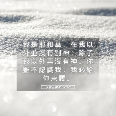 Picture 05 - 以 賽 亞 書 45:5 CUVT - 我 是 耶 和 華 ， 在 我 以 外 並 沒 - Bible Verse Picture