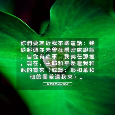 Picture 05 - 以 賽 亞 書 48:16 CUVT - 你 們 要 就 近 我 來 聽 這 話 ： 我 - Bible Verse Picture