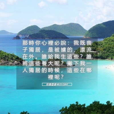Picture 05 - 以 賽 亞 書 49:21 CUVT - 那 時 你 心 裡 必 說 ： 我 既 喪 子 - Bible Verse Picture