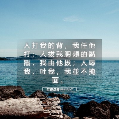 Picture 05 - 以 賽 亞 書 50:6 CUVT - 人 打 我 的 背 ， 我 任 他 打 ； 人 - Bible Verse Picture