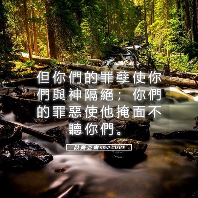 Picture 05 - 以 賽 亞 書 59:2 CUVT - 但 你 們 的 罪 孽 使 你 們 與 神 隔 - Bible Verse Picture