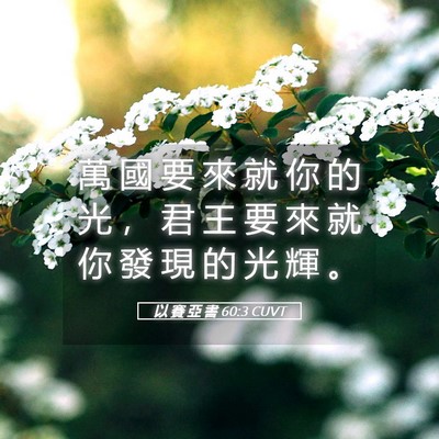 Picture 05 - 以 賽 亞 書 60:3 CUVT - 萬 國 要 來 就 你 的 光 ， 君 王 要 - Bible Verse Picture