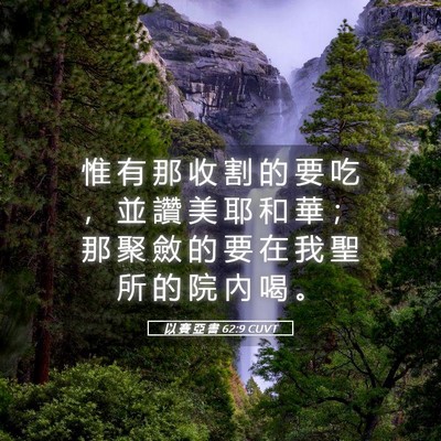 Picture 05 - 以 賽 亞 書 62:9 CUVT - 惟 有 那 收 割 的 要 吃 ， 並 讚 美 - Bible Verse Picture