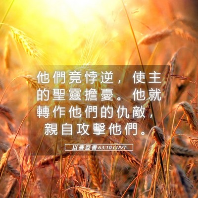 Picture 05 - 以 賽 亞 書 63:10 CUVT - 他 們 竟 悖 逆 ， 使 主 的 聖 靈 擔 - Bible Verse Picture