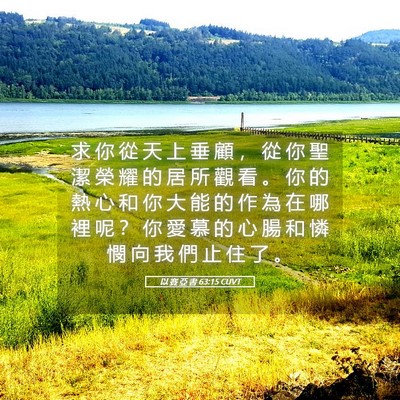 Picture 05 - 以 賽 亞 書 63:15 CUVT - 求 你 從 天 上 垂 顧 ， 從 你 聖 潔 - Bible Verse Picture