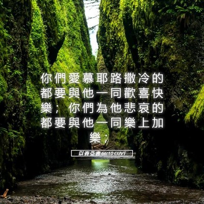 Picture 05 - 以 賽 亞 書 66:10 CUVT - 你 們 愛 慕 耶 路 撒 冷 的 都 要 與 - Bible Verse Picture