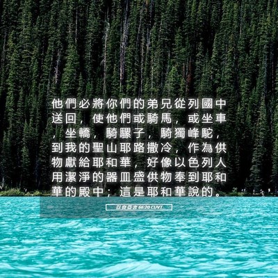Picture 05 - 以 賽 亞 書 66:20 CUVT - 他 們 必 將 你 們 的 弟 兄 從 列 國 - Bible Verse Picture