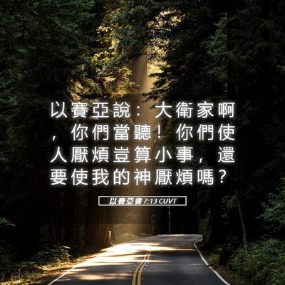 Picture 05 - 以 賽 亞 書 7:13 CUVT - 以 賽 亞 說 ： 大 衛 家 啊 ， 你 們 - Bible Verse Picture