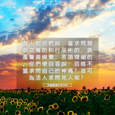 Picture 05 - 以 賽 亞 書 8:19 CUVT - 有 人 對 你 們 說 ： 當 求 問 那 些 - Bible Verse Picture