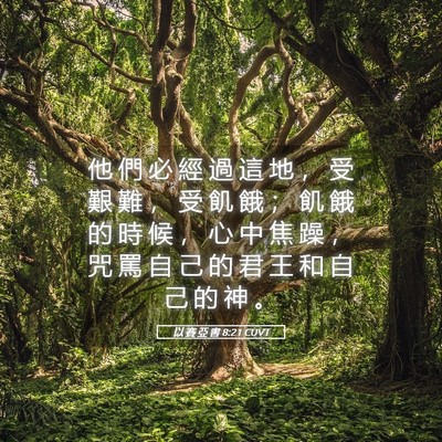 Picture 05 - 以 賽 亞 書 8:21 CUVT - 他 們 必 經 過 這 地 ， 受 艱 難 ， - Bible Verse Picture
