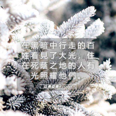 Picture 05 - 以 賽 亞 書 9:2 CUVT - 在 黑 暗 中 行 走 的 百 姓 看 見 了 - Bible Verse Picture