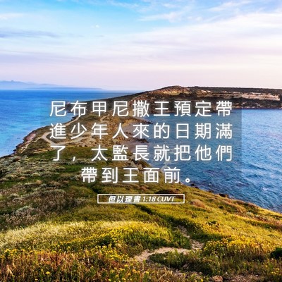 Picture 05 - 但 以 理 書 1:18 CUVT - 尼 布 甲 尼 撒 王 預 定 帶 進 少 年 - Bible Verse Picture