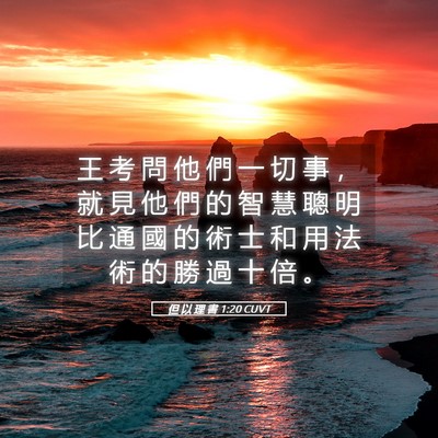 Picture 05 - 但 以 理 書 1:20 CUVT - 王 考 問 他 們 一 切 事 ， 就 見 他 - Bible Verse Picture