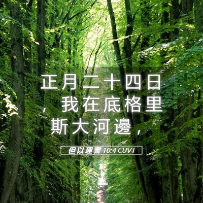 Picture 05 - 但 以 理 書 10:4 CUVT - 正 月 二 十 四 日 ， 我 在 底 格 里 - Bible Verse Picture