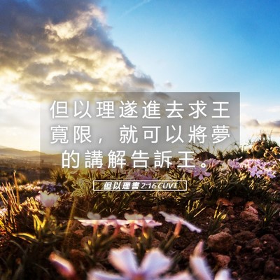 Picture 05 - 但 以 理 書 2:16 CUVT - 但 以 理 遂 進 去 求 王 寬 限 ， 就 - Bible Verse Picture