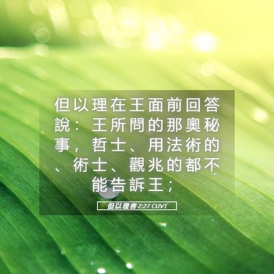 Picture 05 - 但 以 理 書 2:27 CUVT - 但 以 理 在 王 面 前 回 答 說 ： 王 - Bible Verse Picture