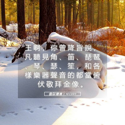 Picture 05 - 但 以 理 書 3:10 CUVT - 王 啊 ， 你 曾 降 旨 說 ， 凡 聽 見 - Bible Verse Picture