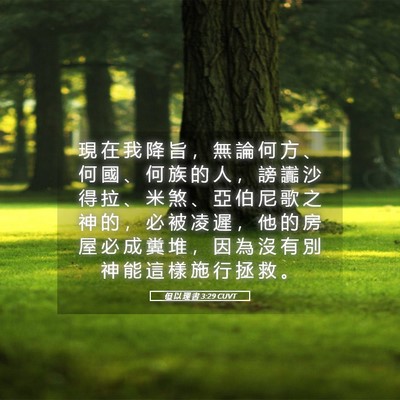 Picture 05 - 但 以 理 書 3:29 CUVT - 現 在 我 降 旨 ， 無 論 何 方 、 何 - Bible Verse Picture
