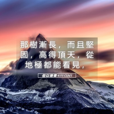 Picture 05 - 但 以 理 書 4:11 CUVT - 那 樹 漸 長 ， 而 且 堅 固 ， 高 得 - Bible Verse Picture