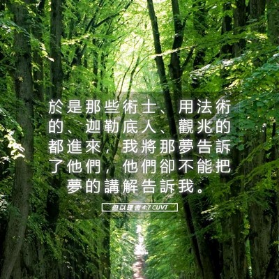 Picture 05 - 但 以 理 書 4:7 CUVT - 於 是 那 些 術 士 、 用 法 術 的 、 - Bible Verse Picture