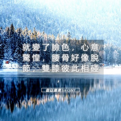 Picture 05 - 但 以 理 書 5:6 CUVT - 就 變 了 臉 色 ， 心 意 驚 惶 ， 腰 - Bible Verse Picture