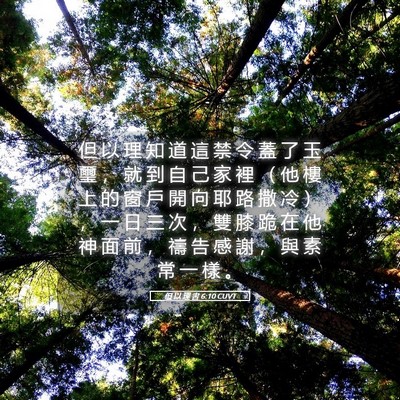 Picture 05 - 但 以 理 書 6:10 CUVT - 但 以 理 知 道 這 禁 令 蓋 了 玉 璽 - Bible Verse Picture