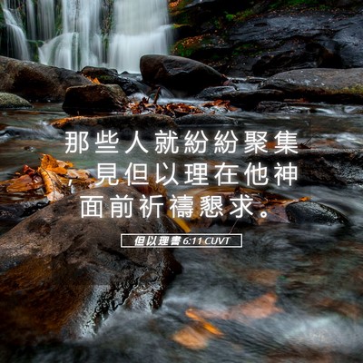 Picture 05 - 但 以 理 書 6:11 CUVT - 那 些 人 就 紛 紛 聚 集 ， 見 但 以 - Bible Verse Picture