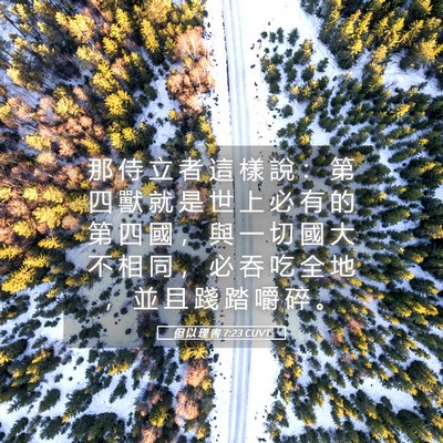 Picture 05 - 但 以 理 書 7:23 CUVT - 那 侍 立 者 這 樣 說 ： 第 四 獸 就 - Bible Verse Picture