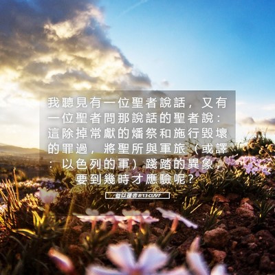 Picture 05 - 但 以 理 書 8:13 CUVT - 我 聽 見 有 一 位 聖 者 說 話 ， 又 - Bible Verse Picture