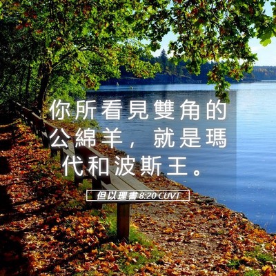 Picture 05 - 但 以 理 書 8:20 CUVT - 你 所 看 見 雙 角 的 公 綿 羊 ， 就 - Bible Verse Picture