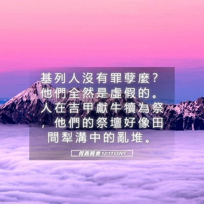 Picture 05 - 何 西 阿 書 12:11 CUVT - 基 列 人 沒 有 罪 孽 麼 ？ 他 們 全 - Bible Verse Picture