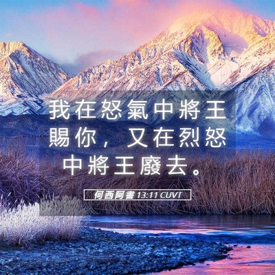 Picture 05 - 何 西 阿 書 13:11 CUVT - 我 在 怒 氣 中 將 王 賜 你 ， 又 在 - Bible Verse Picture